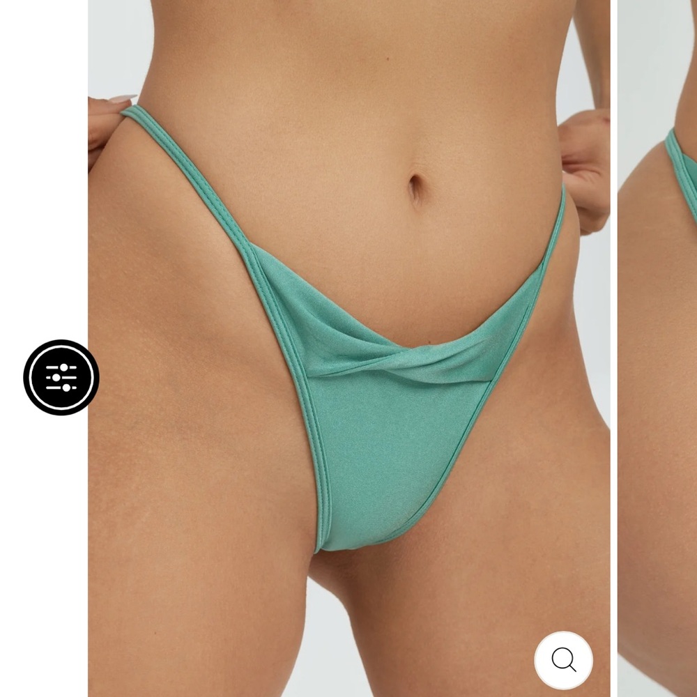 Riot Swim Zuri Seafoam Green Thong Bikini Bottom
